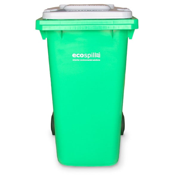 240L Wheelie Bin | 240L Fuel Oil Wheelie Bin | 240LG-W | Lime Green Bin with White Lid | Wheelie Bin for Hydrocarbon Spill Kits | Ecospill Brisbane Sydney Melbourne Perth Canberra Australia